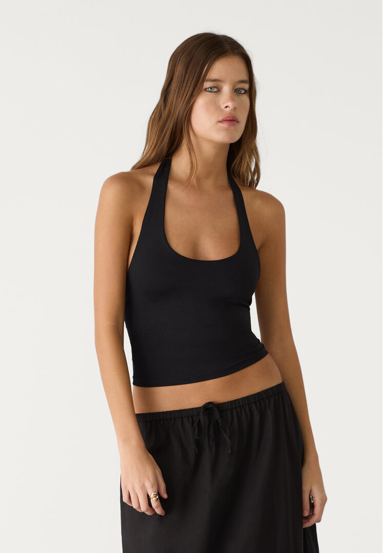camiseta cuello halter