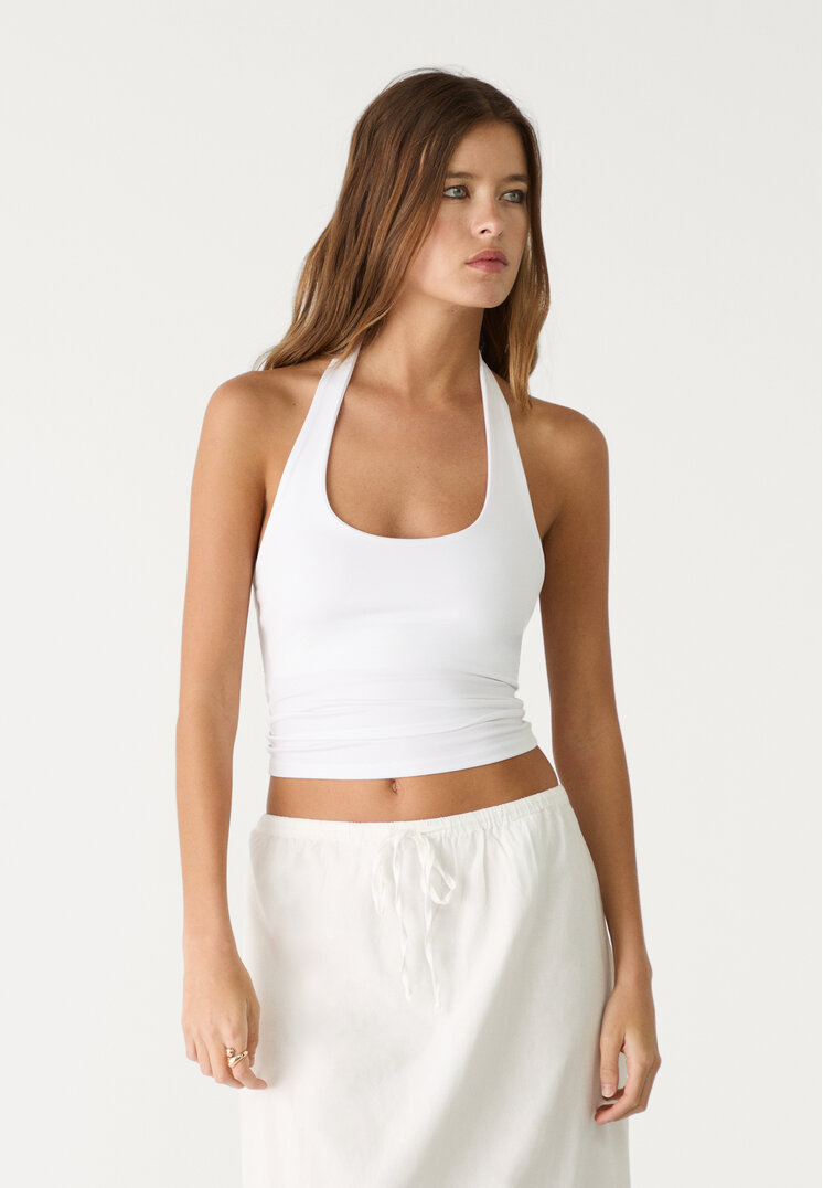 camiseta cuello halter