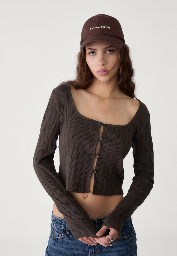 camiseta rib botones