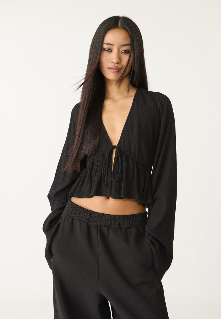 camisa lazada volantes