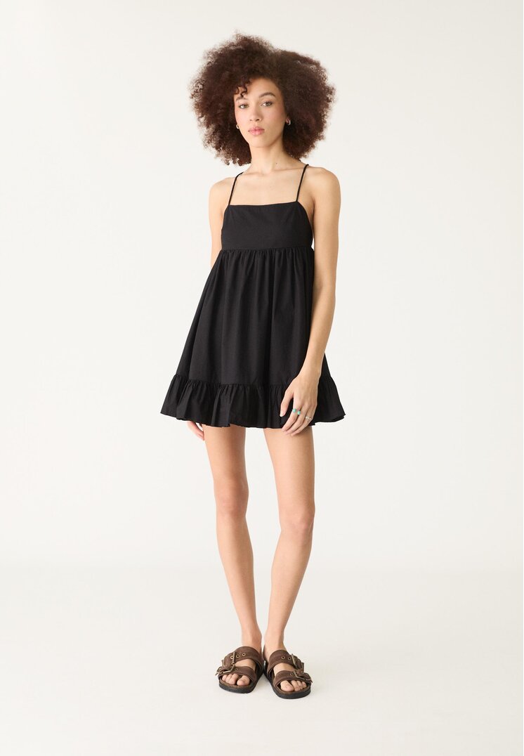vestido fluido corto popelin