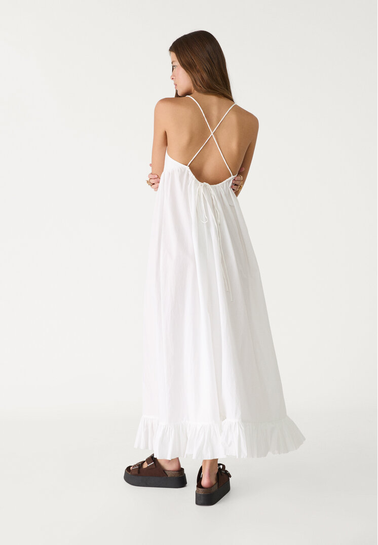 vestido largo popelin