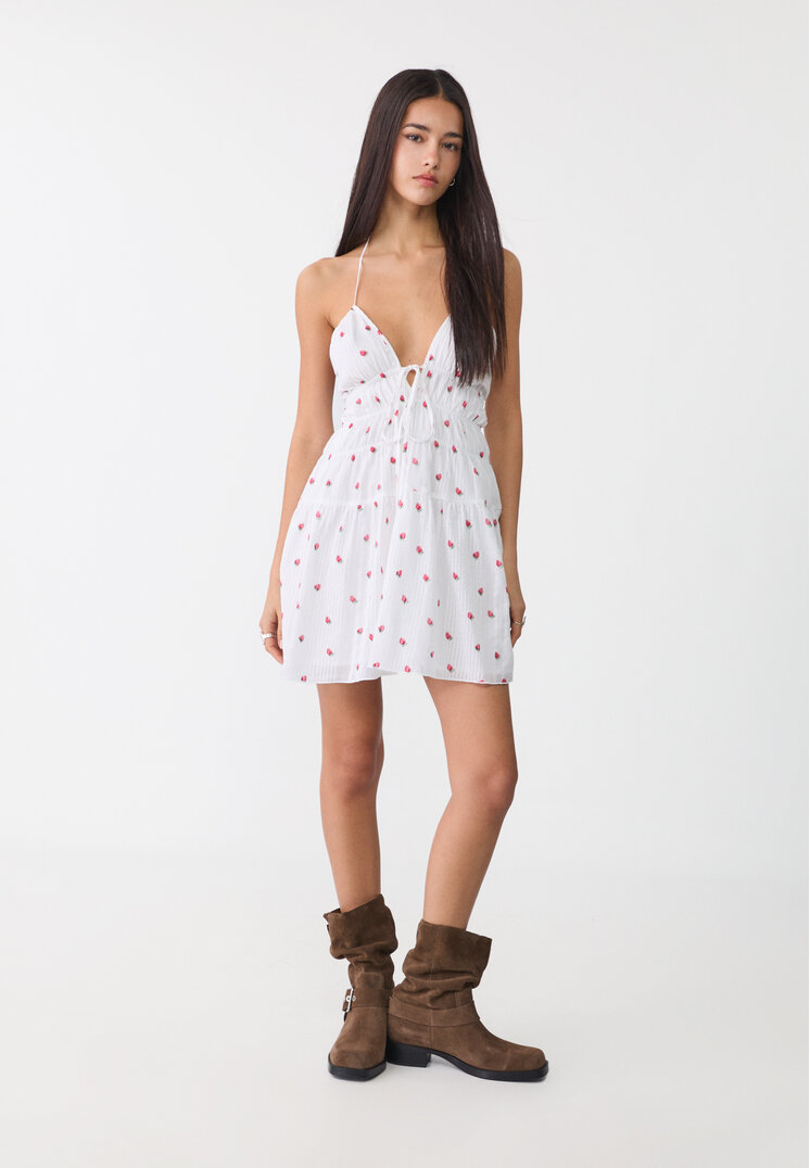 vestido corto estampado fresas