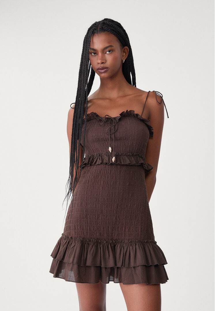vestido tirantes corto volantes