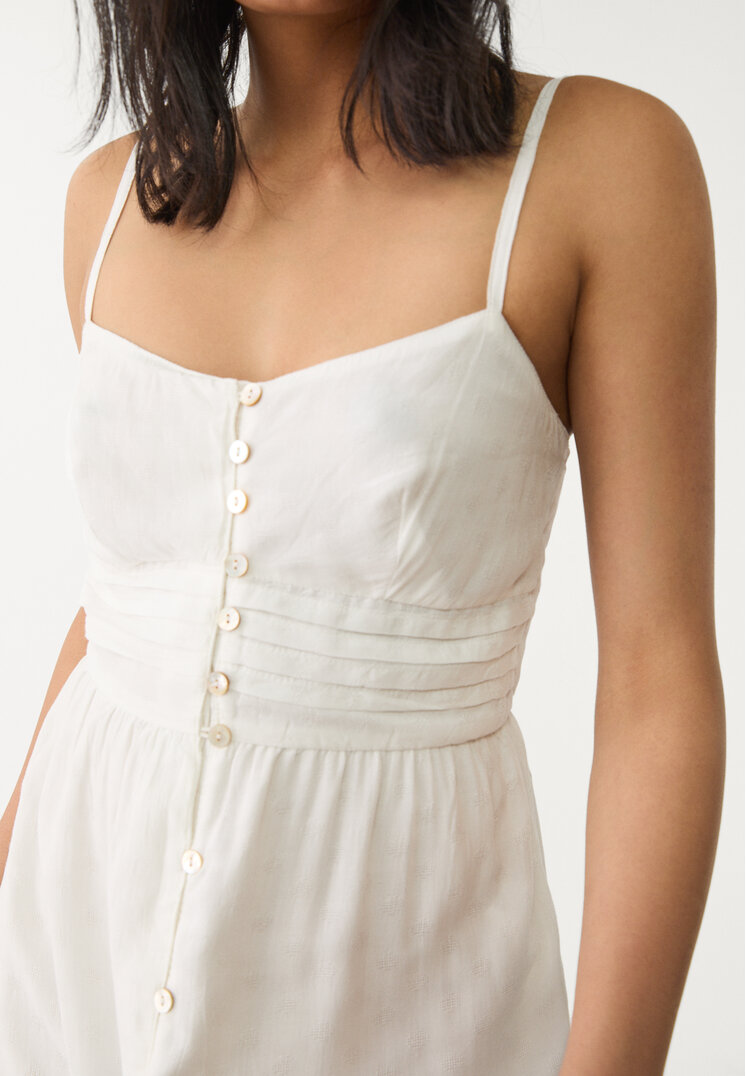 vestido fluido largo botones