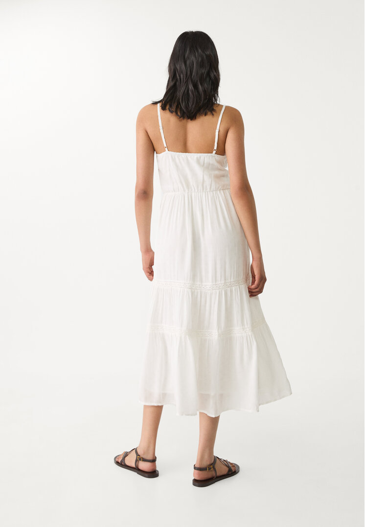 vestido fluido largo botones
