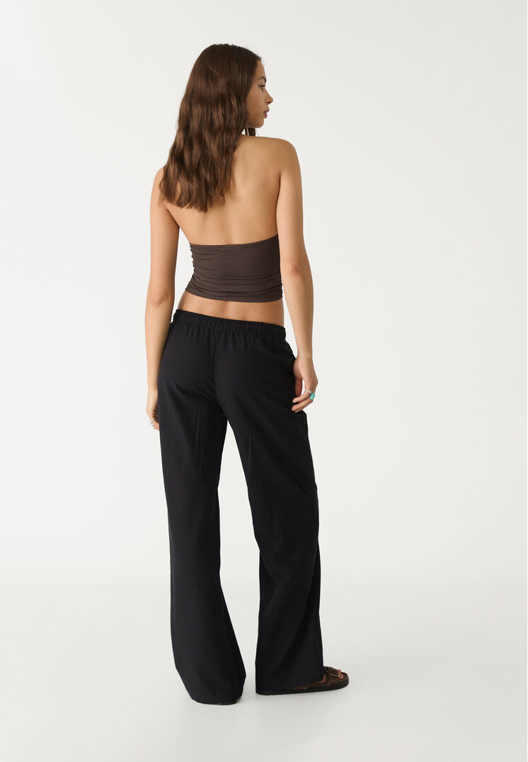 pantalon cordones con lino