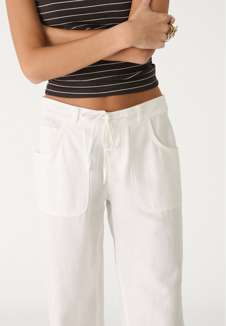 pantalon bolsillo con lino