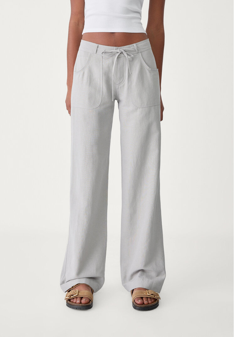 pantalon bolsillo con lino