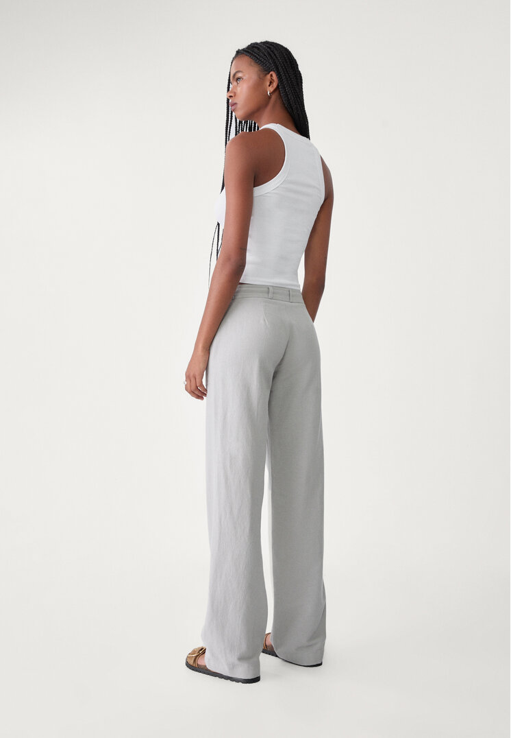 pantalon bolsillo con lino