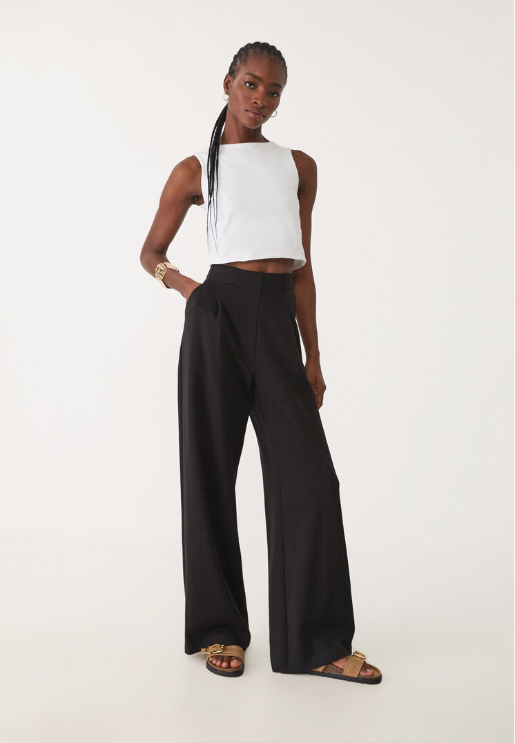 pantalon pinzas punto interlock