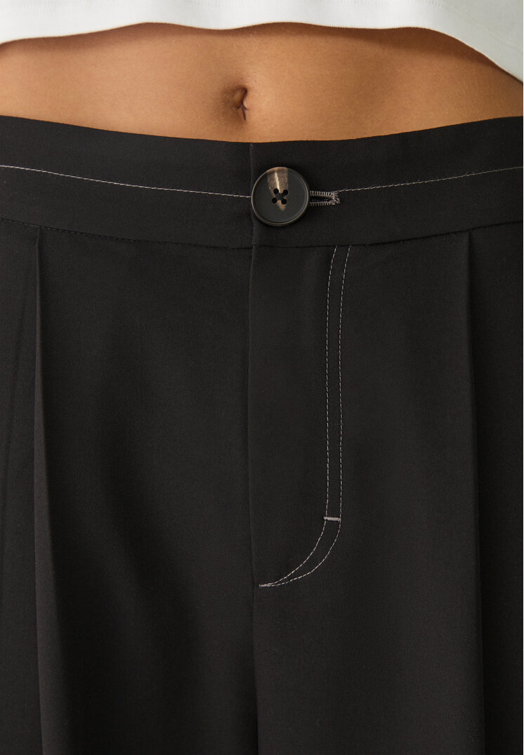 pantalon vestir pinzas pespuntes