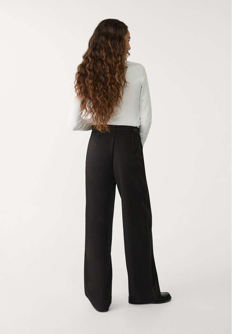 pantalon vestir pinzas pespuntes