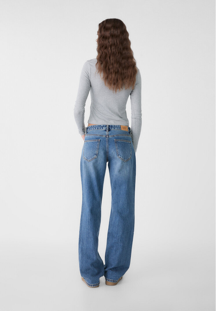 jeans straight low waist