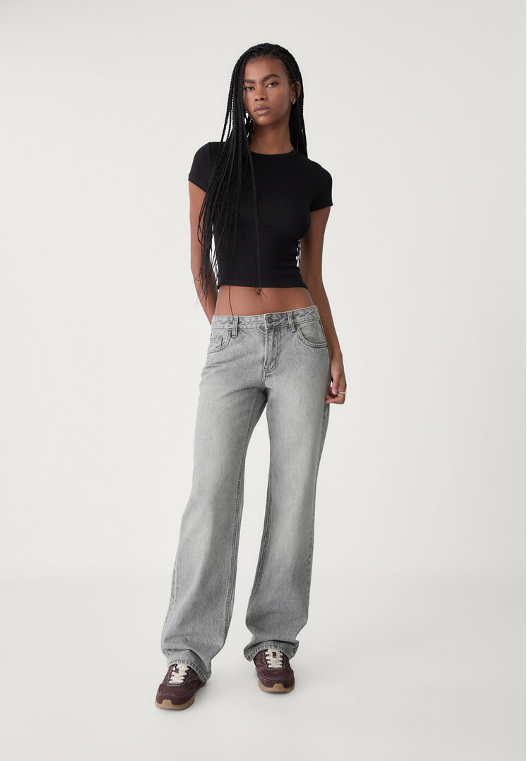 jeans straight low waist