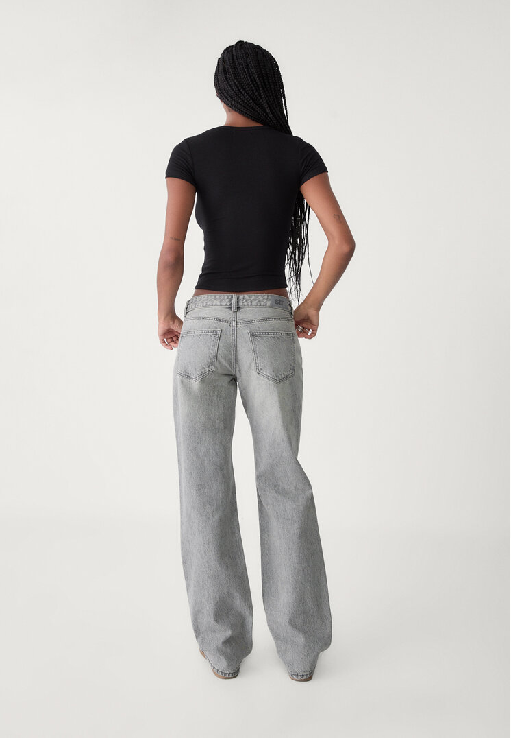 jeans straight low waist