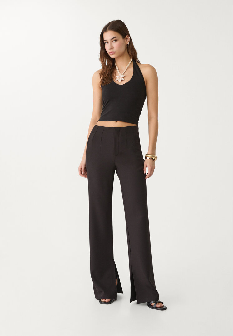 pantalon vestir flare abertura