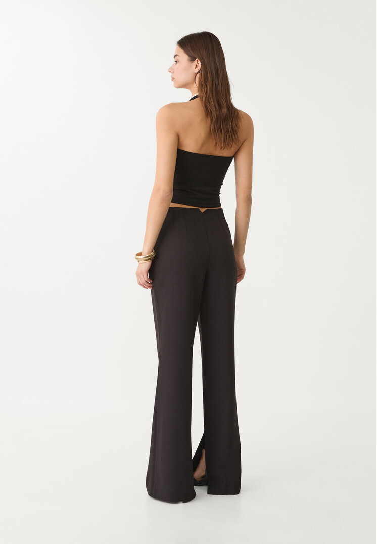 pantalon vestir flare abertura