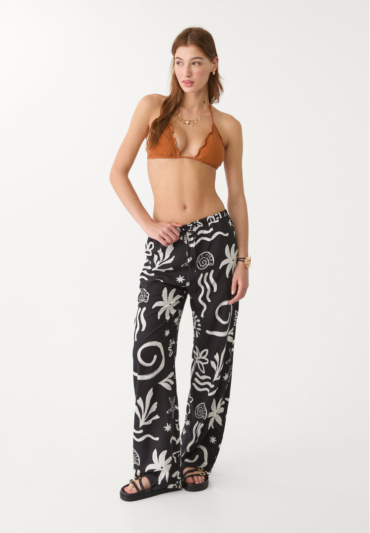 pantalon fluido largo estampado