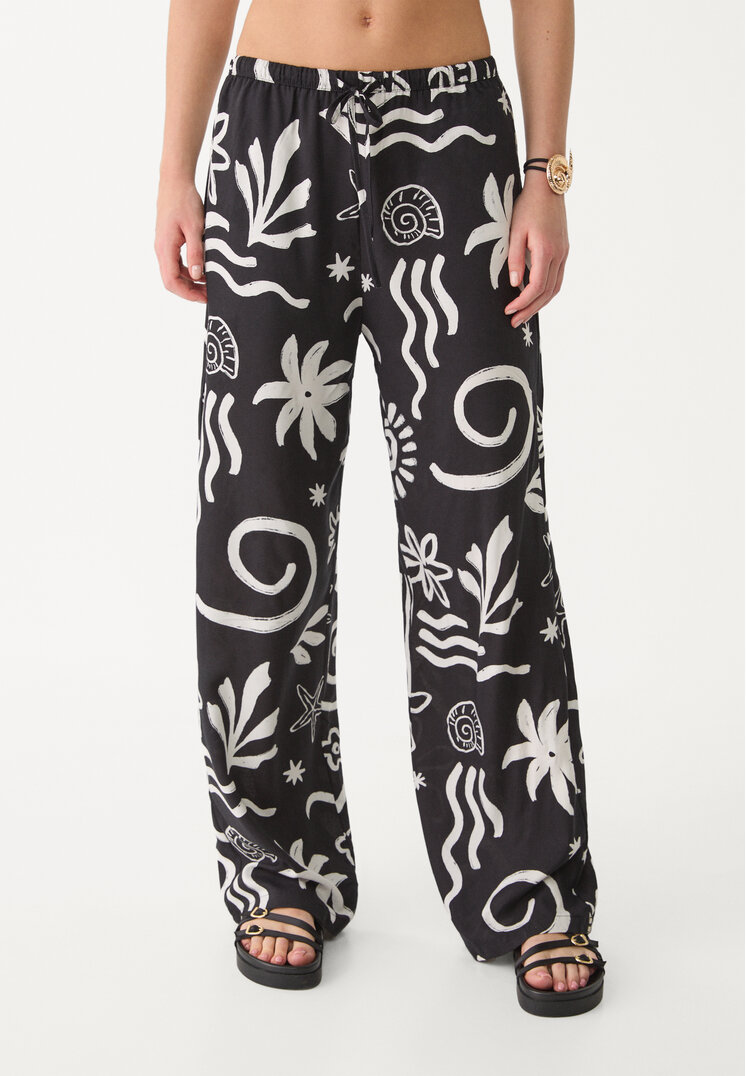 pantalon fluido largo estampado