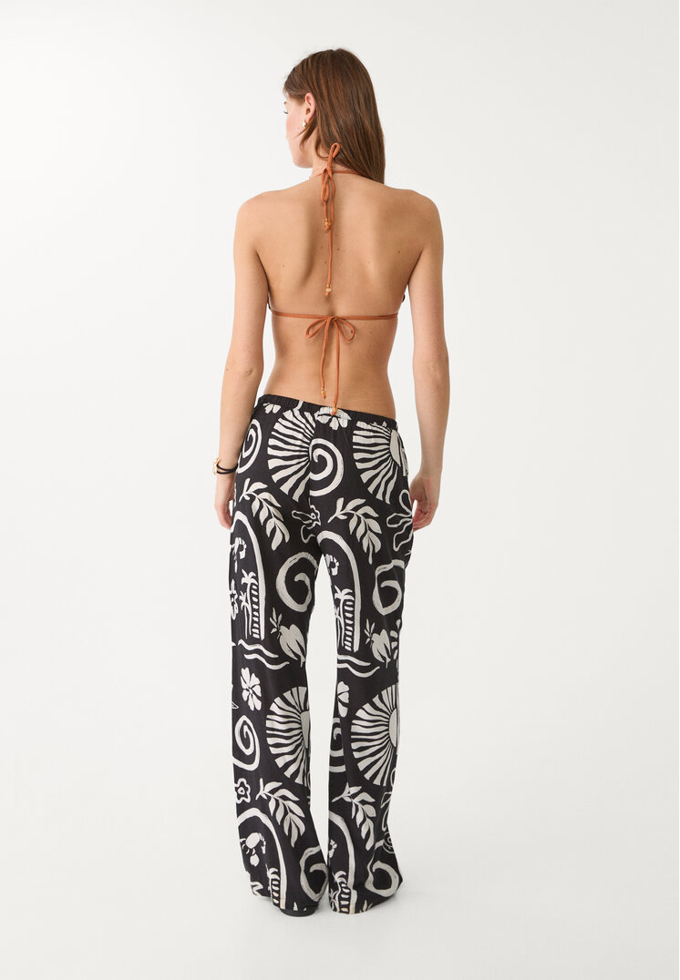 pantalon fluido largo estampado