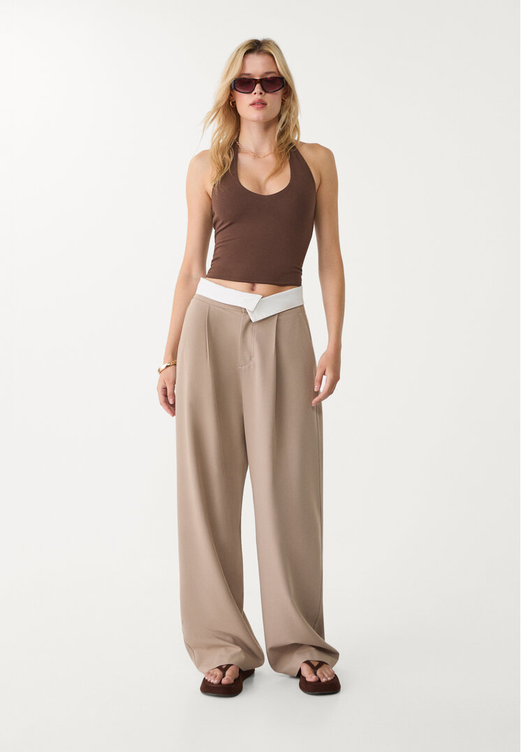 pantalon vestir cinturilla vuelta