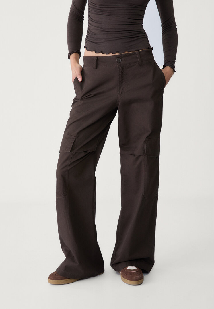 pantalon cargo wide leg