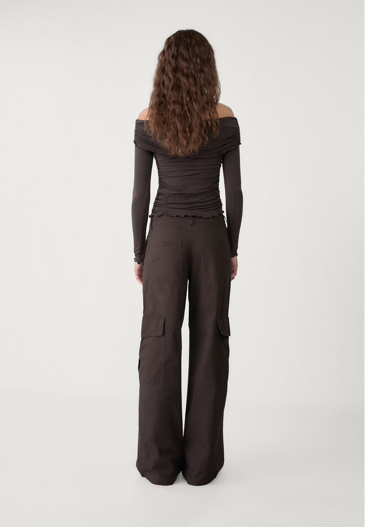 pantalon cargo wide leg