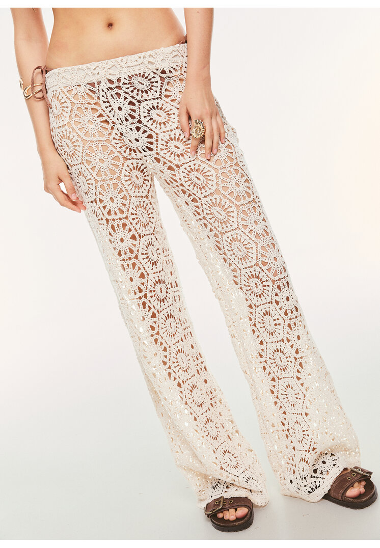 pantalon largo punto calado