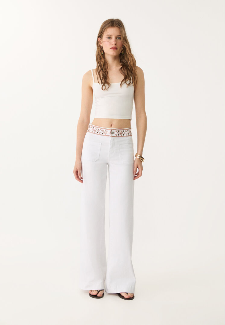 jeans minimal bordados