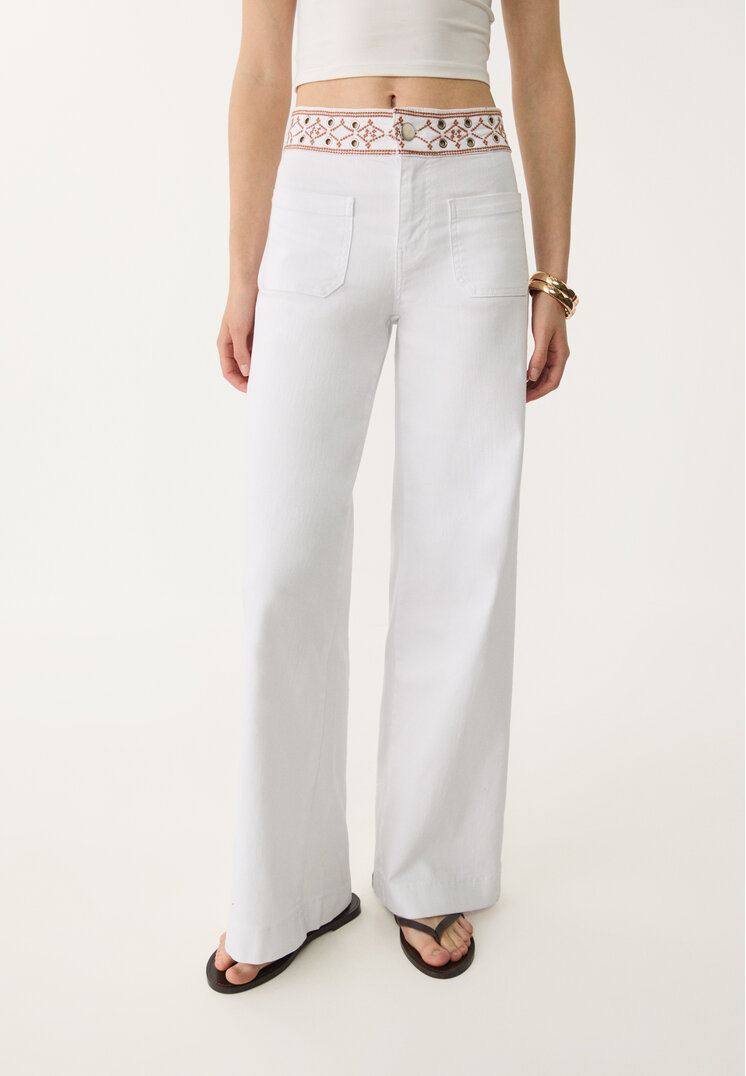 jeans minimal bordados