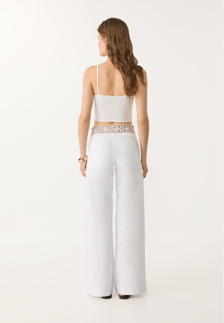 jeans minimal bordados