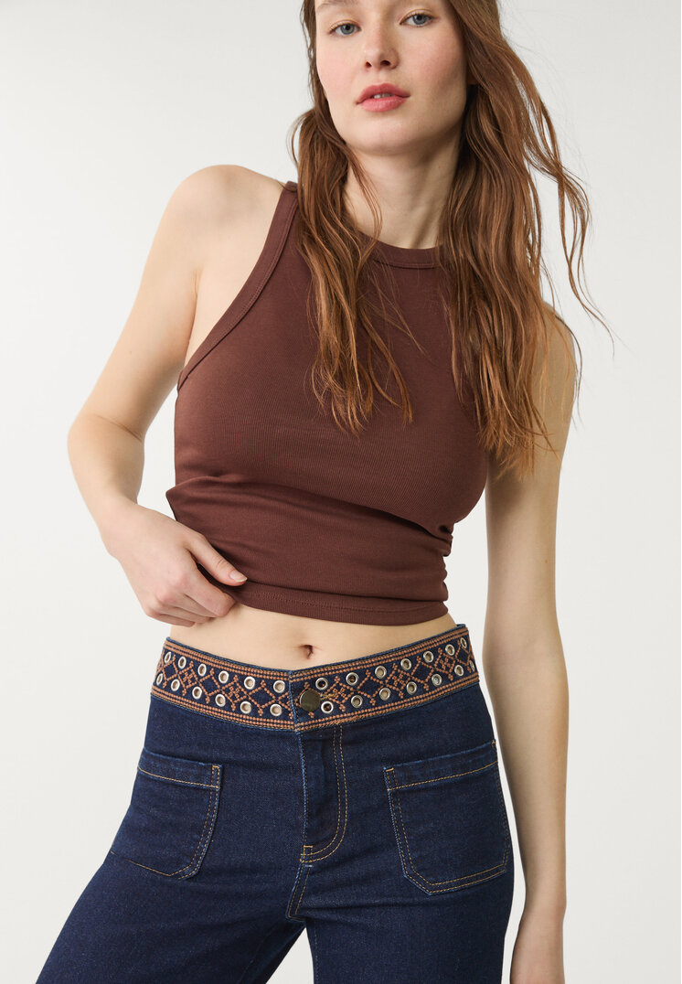jeans minimal bordados
