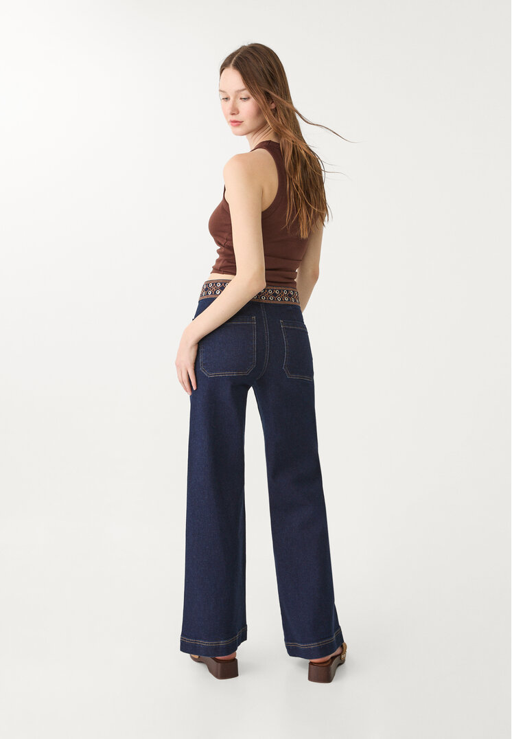 jeans minimal bordados