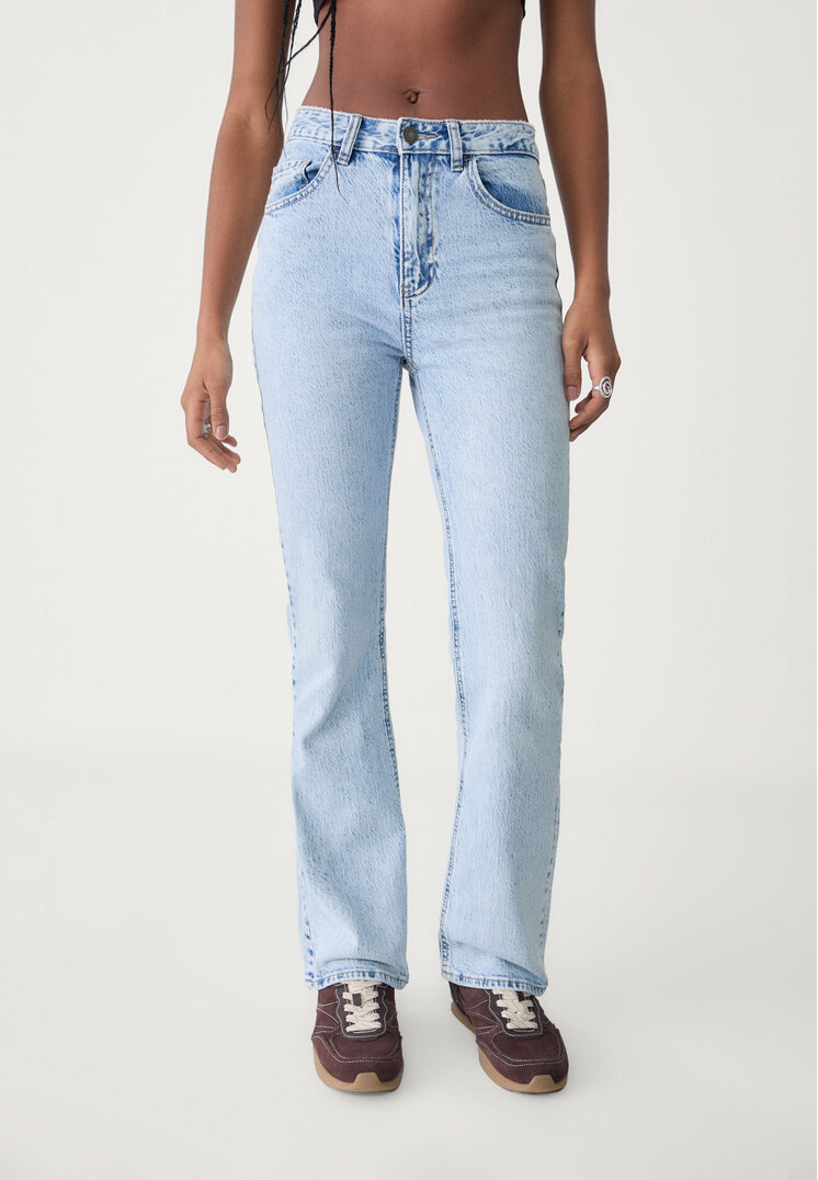 jeans straight high waist comfort