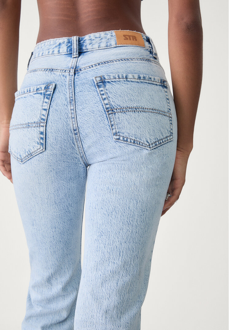 jeans straight high waist comfort