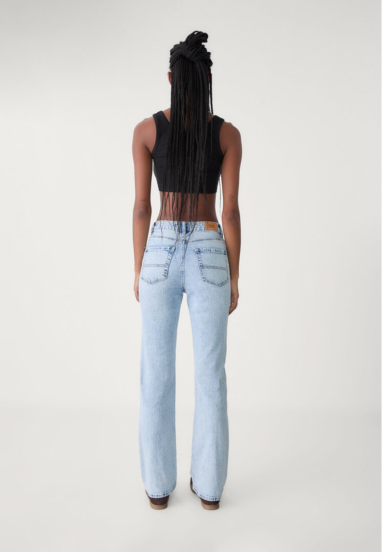 jeans straight high waist comfort