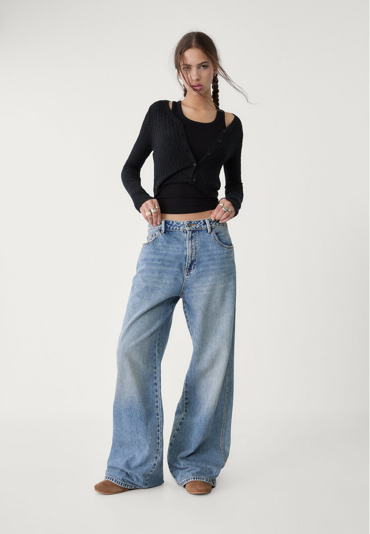 Stradivarius Blugi Baggy Denim 36