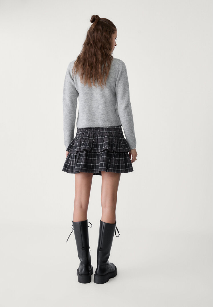 falda pantalon fluida volantes