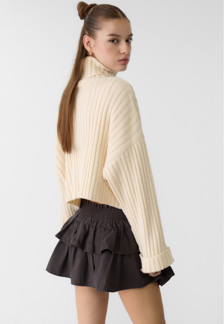 falda pantalon fluida volantes