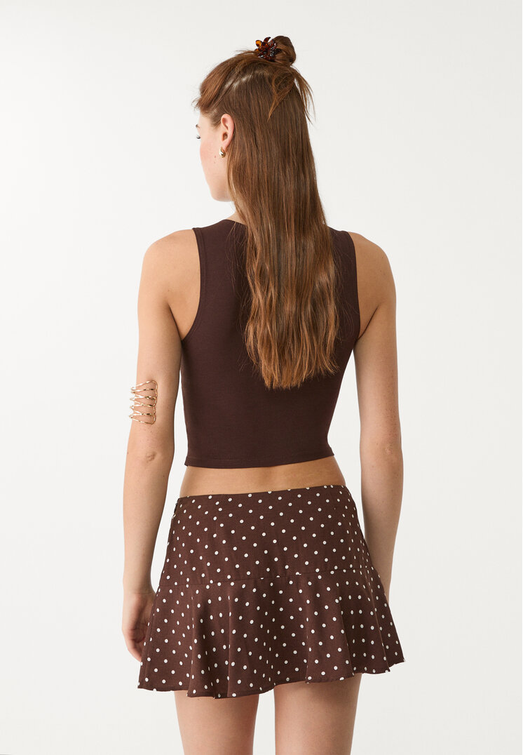 falda pantalon fluida volantes