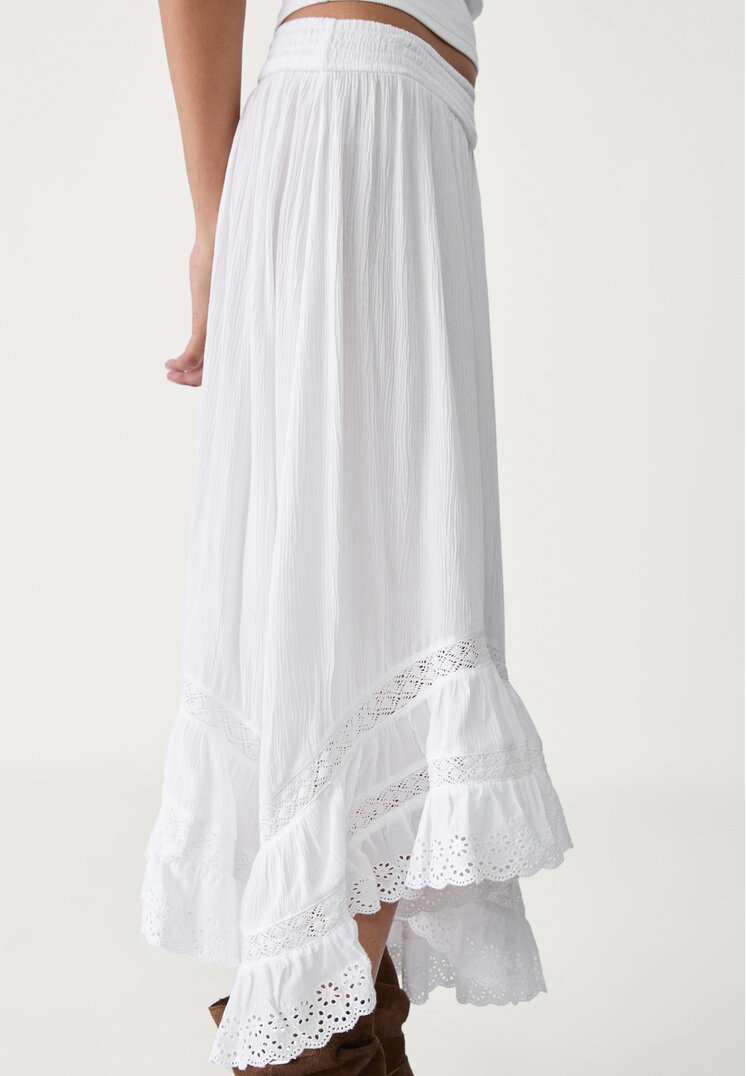 falda midi volante asimetrica