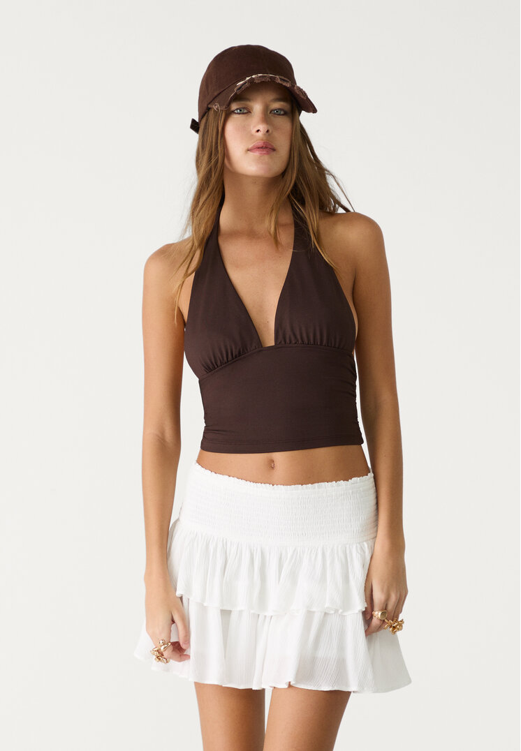 falda pantalon mini volantes