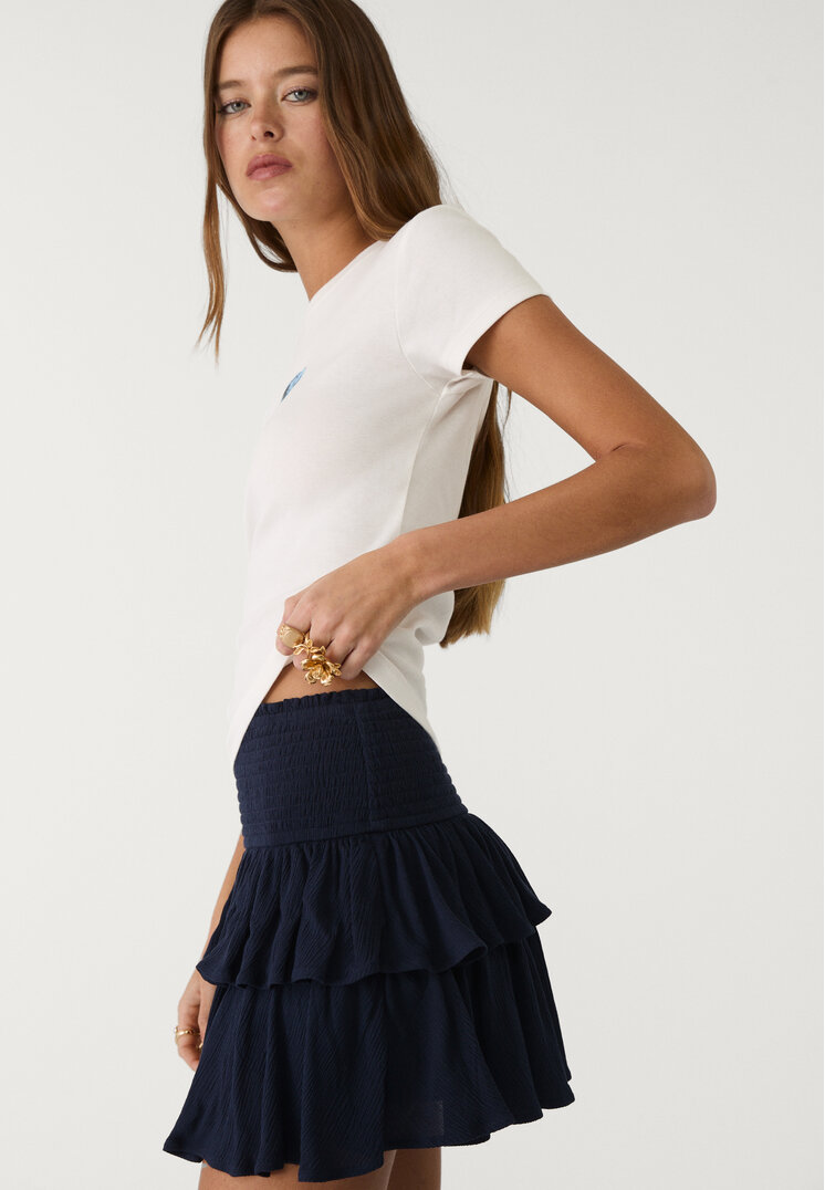 falda pantalon mini volantes