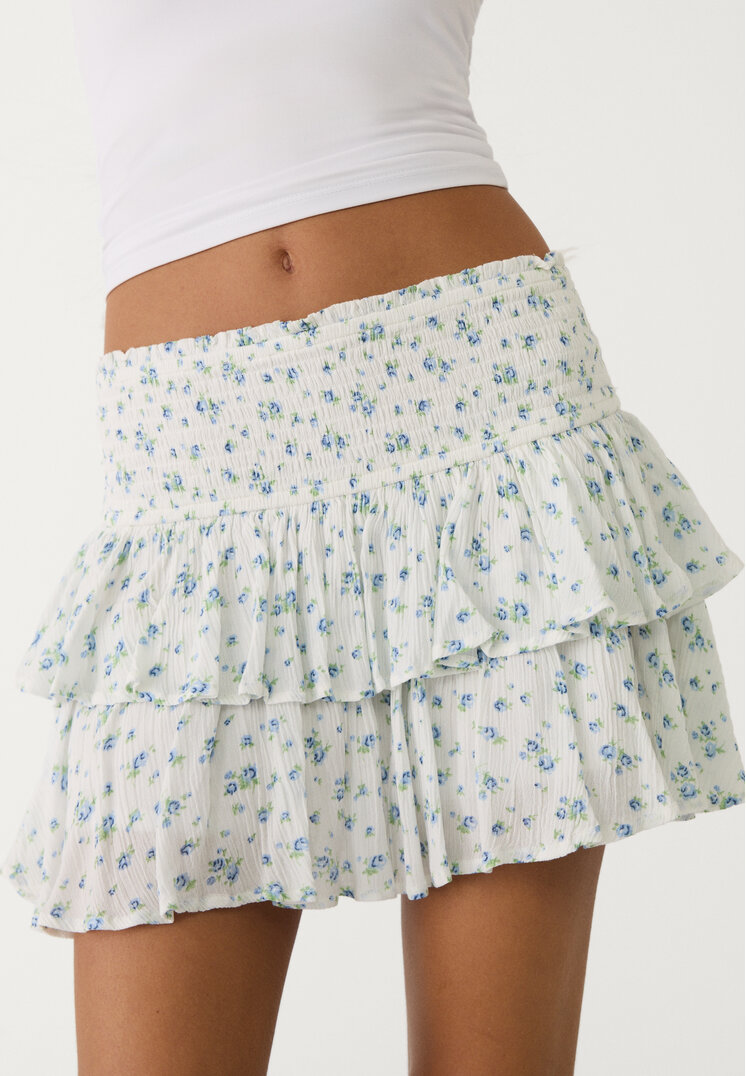 falda pantalon mini volantes