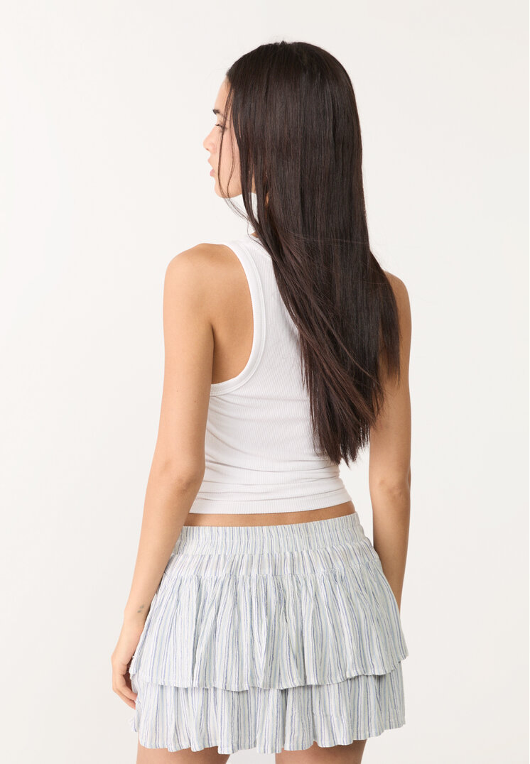 falda pantalon mini volantes
