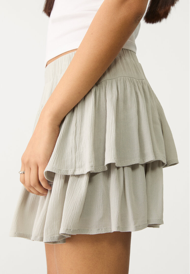 falda pantalon mini volantes