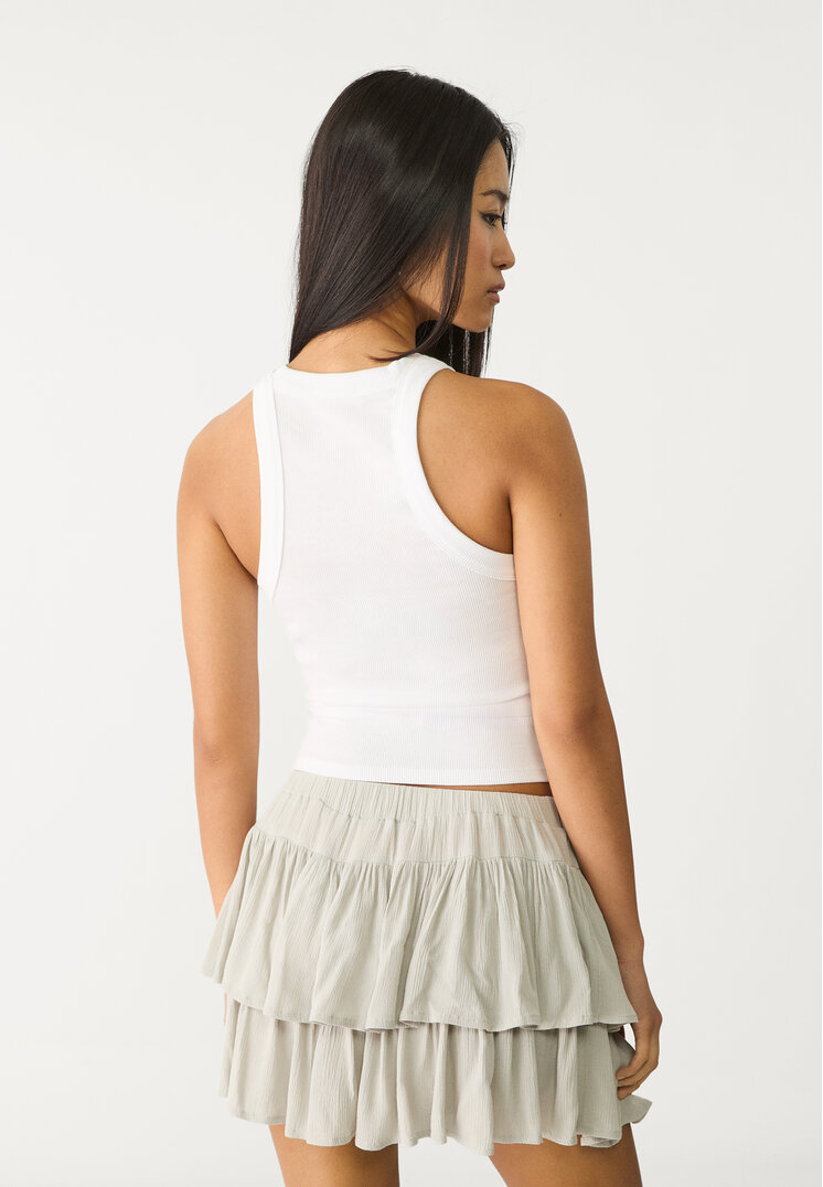 falda pantalon mini volantes