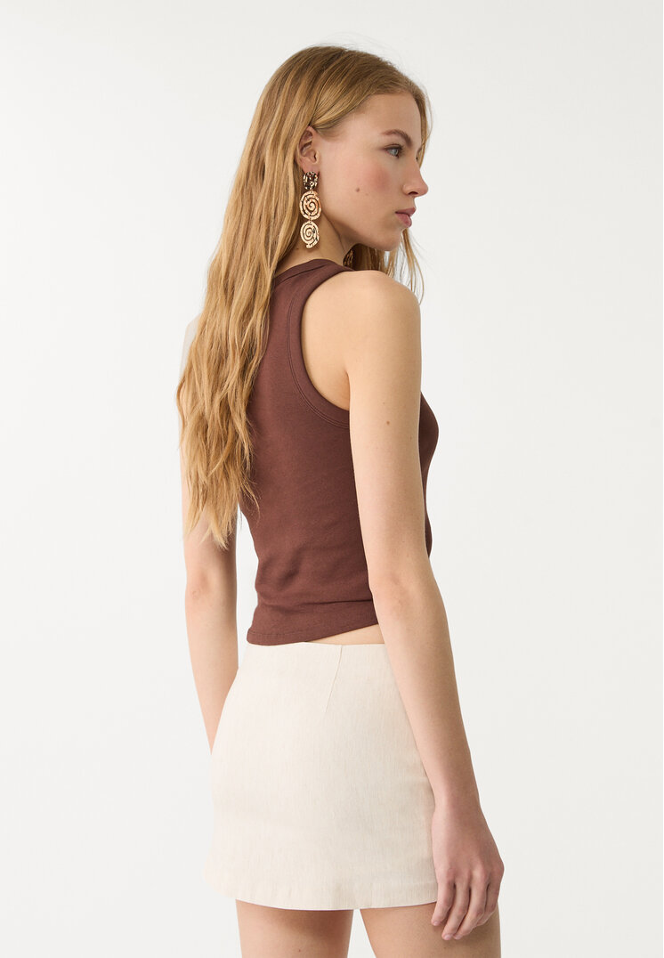 falda pantalon corta con lino
