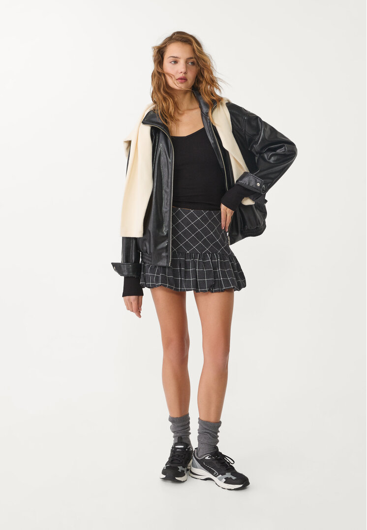 falda pantalon abullonada cuadros